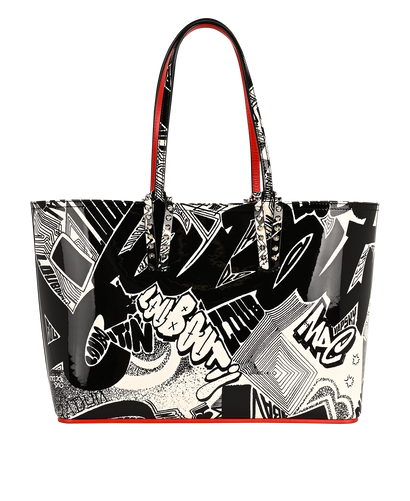 Metro Graf Spikes Tote, £495, Handbags, Black/White, Patent Leather, Front view